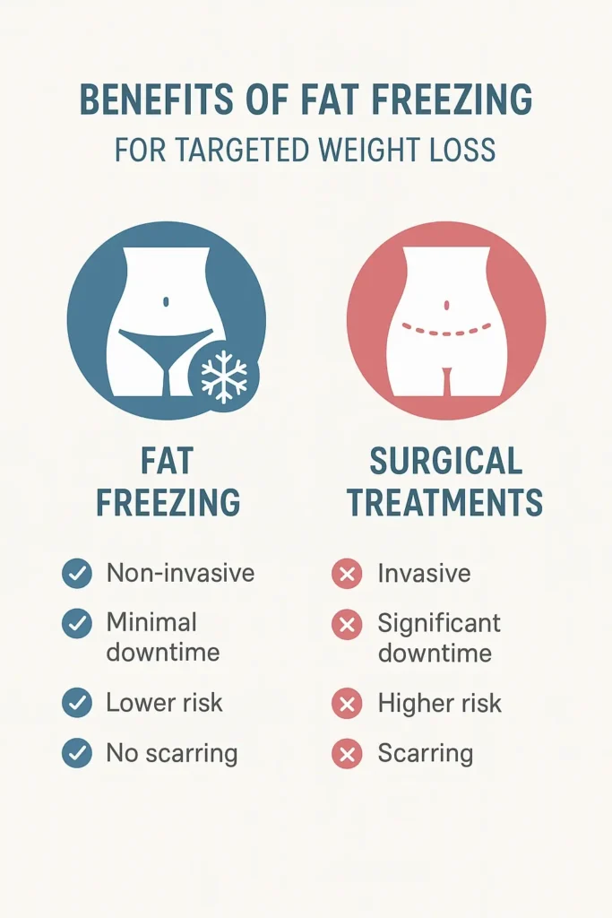 graphic showing the benefits of fat freezing Cambridge