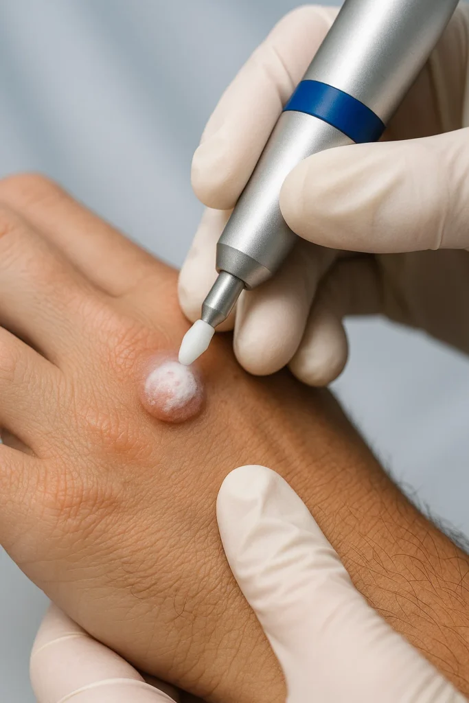 example of wart removal Cambridge using cryopen