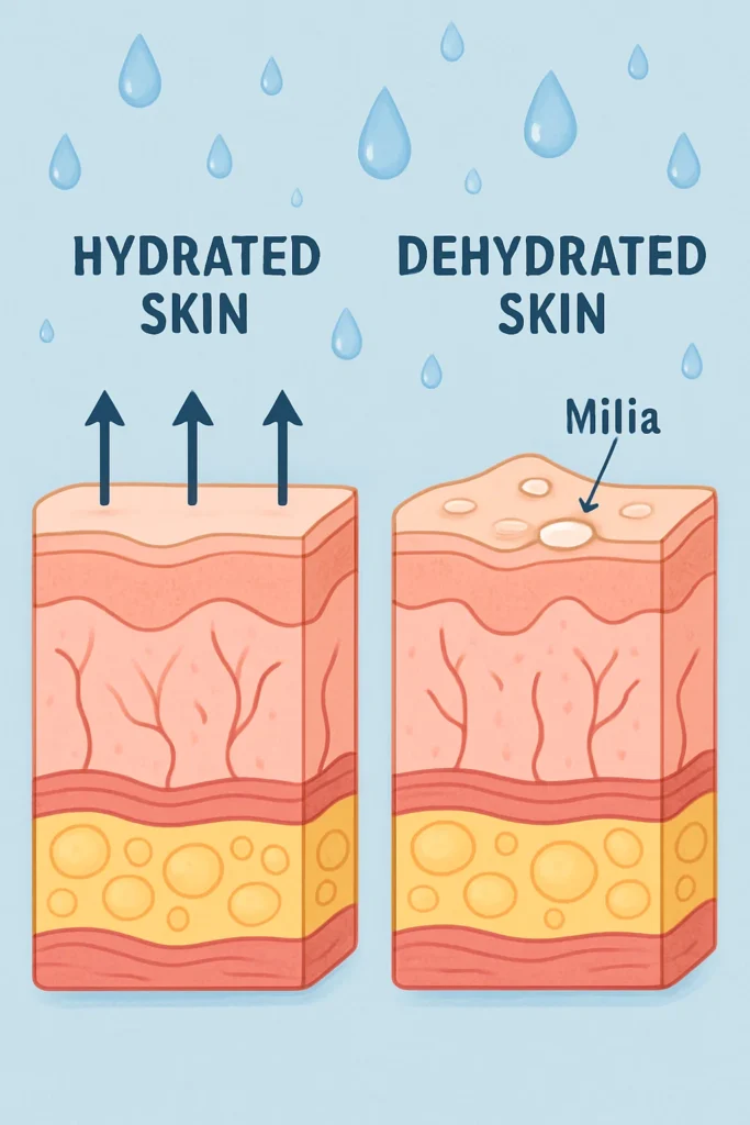 The importance of hydration and milia production Cambridge